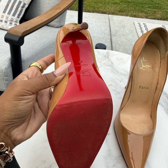 Preowned Authentic Christian Louboutin Nude Patent So Kates 120mm sz 41 - Picture 12 of 17